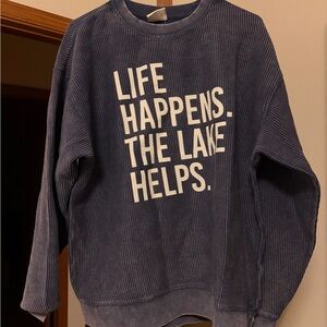 Women's Blue Crew Neck Sweater